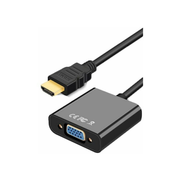 HDMI til VGA HD Adapterkabel med Lyd og Video Strømforbindelse Konverter Passer til Computere, Stationære, Bærbare, PC
