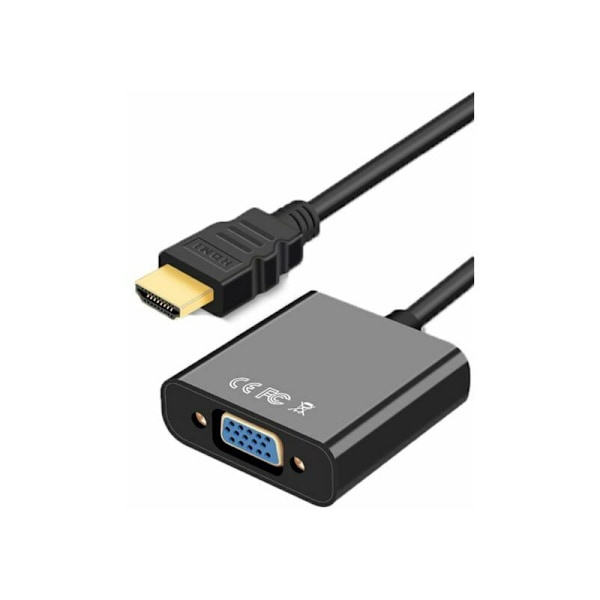 HDMI til VGA HD-adapterkabel med lyd- og videokrafttilkobling, egnet for datamaskiner, stasjonære datamaskiner, bærbare datamaskiner, PC