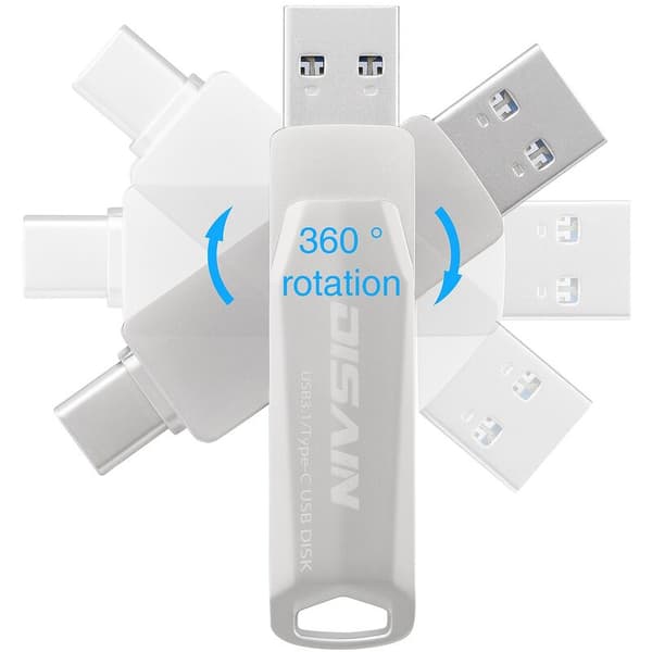 32G U6L Dual-use U Disk, til computer/mobil, USB 3.1/Type-C Rotation, Dual High Flash Drive