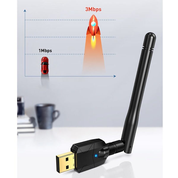 Bluetooth-sovitin USB Bluetooth 5.0 -sovitin Pitkä kantama 100M Tiedonsiirto Langaton vastaanotin EDR PC:lle ja pöytätietokoneelle