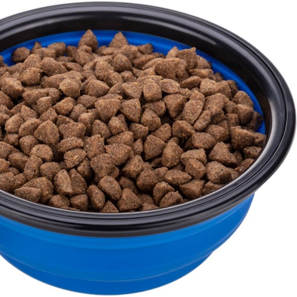 Sammenklappelig gummibolle til dyr 1000 ml blå