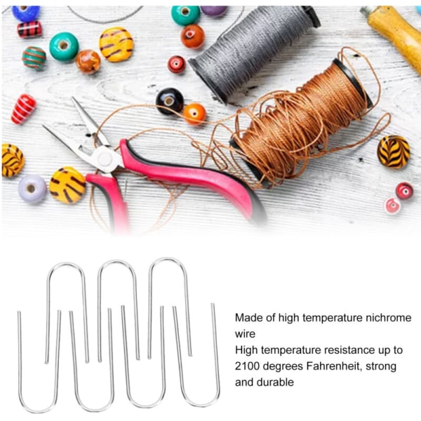 100 stk høye temperatur Nichrome hoppringer Mini U hengekroker for keramisk dekorativ smykkehalskjedeproduksjon