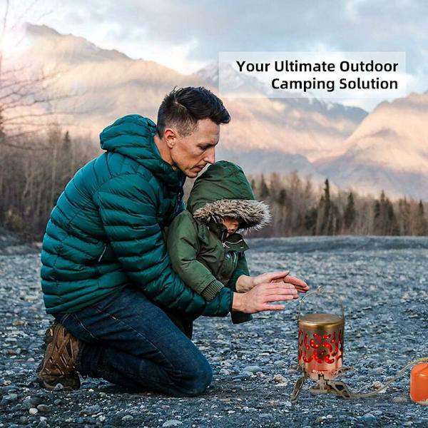 Utendørs komfyrlokk Camping Mini, Bærbar komfyradapter, Rustfritt stål Varmeovn, for Butangasskomfyrbrenner Campingkomfyrlokk