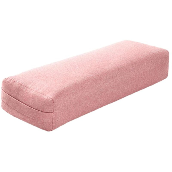 Yogap kudde Mjuk Tvättad Polyester Rektangulär Bärbar Bolster Sömn Fitness Tillbehör - Rosa