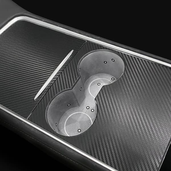 Til Model 3 2021 Center Console Cover Sticker Fiber Central Control Panel Patch Protection