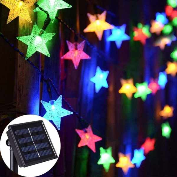 LED merkkijono valot Solar String Lights Outdoor DS Solar Star String Lights Solar Fairy Lights 8 Modes Festivaalin valaistus Vesitiivis Patio Lights-12M 1