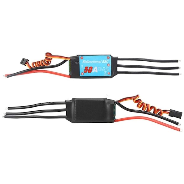 Bidireksjonal ESC 50A Børsteløs ESC for Fjernkontroll Skip Pneumatisk Undervannspropell (50A)