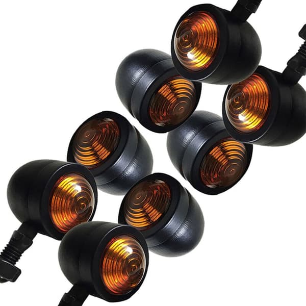 8 stk. Sorte Motorcykel Blinklys til Chopper