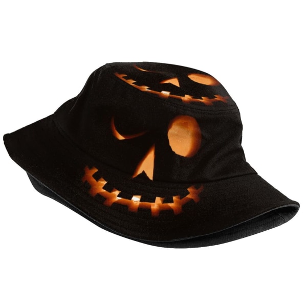 Halloween pumpa bucket hatt för män och kvinnor, moderiktigt unisex print Halloween dubbelsidig bucket hatt
