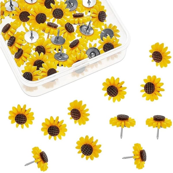 Solsikke trykknapper Solsikke trykknapper Blomster kork trykknapper Solsikke trykknapper for bilder veggkart (40 stk sett)