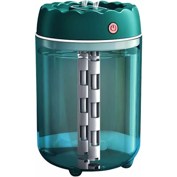 Luftfukter for soverom, luftfukter med fargerikt LED-lys, 1,8L omkoblingsbar dobbel dyser kjølig tåke luftfuktere, USB automatisk avstengning luftfukter for soverom