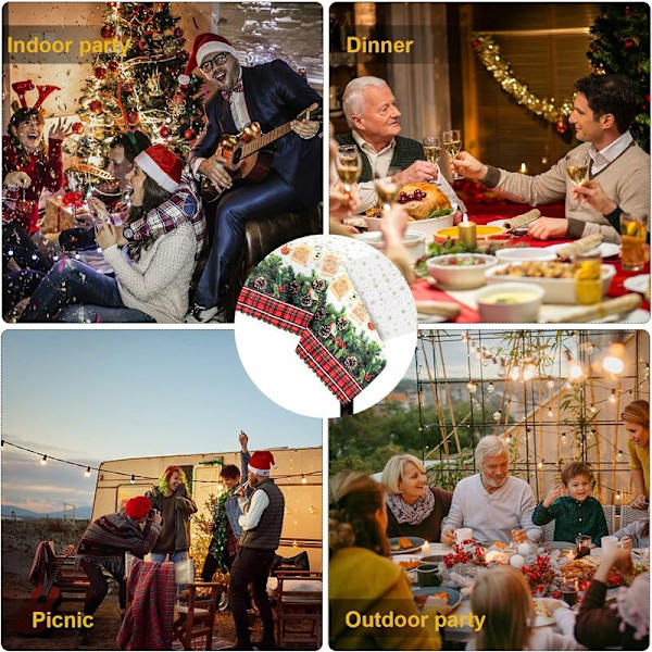 Julbord Dukar Rektangulära, Tvättsbara Julbord Dukar Stor Julduk Överdrag Julmatbord Duk för Semester T
