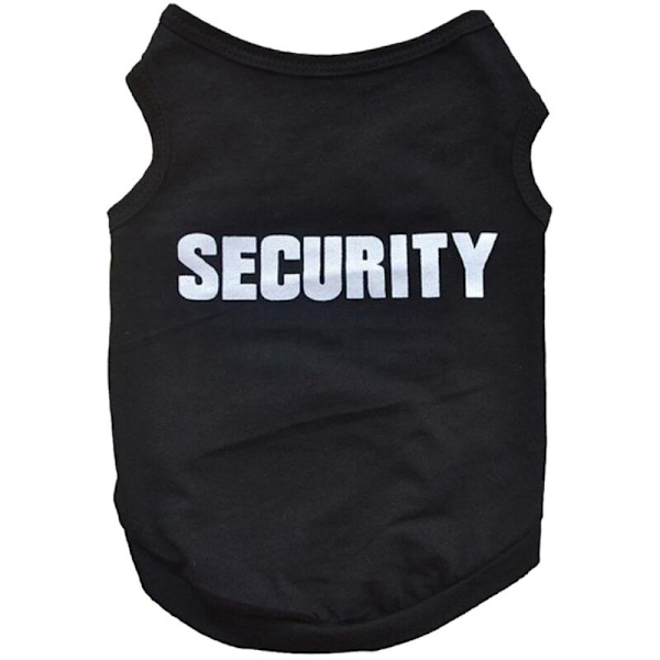 Kläder för husdjur Valp Hund Katt Väst T-shirt Kappa Klänning Tröja \"SECURITY\" Kläder, Svart M