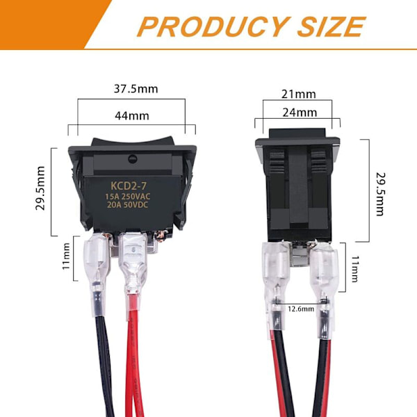 12V 3-posisjons polaritetsomvendingsbryter Momentan DC-motorstyring DPDT 4-pin (PÅ)-Av-(PÅ) 20A RV-bryter for 5. hjul tunget tilhenger KCD2-7-223-4