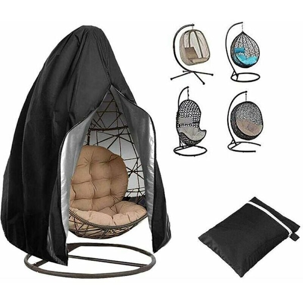 Hengestoltrekk for Patio - Cocoon Swing Egg Chair Trekk med Glidelås, Heavy Duty Hagemøbelbeskytter, Vanntett, Vindtett, Slitesterk, 190x115