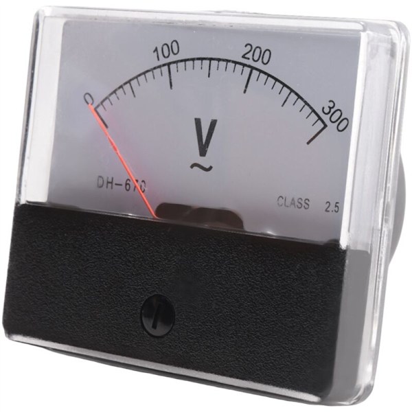 Rektangulært voltmeter DH670 analogt spenningsmålerpanel AC 0-300V