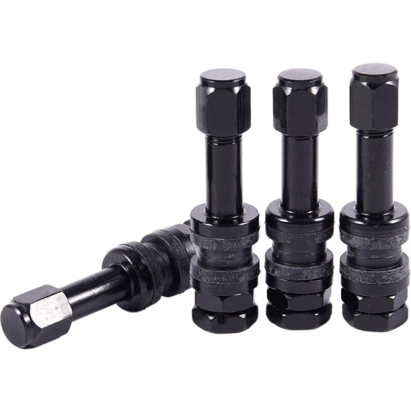 4 st Universal Flushmonterade Bilhjul Däck Ventiler Rörlock Set Svart
