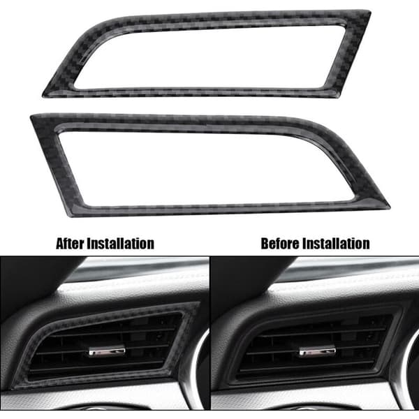 Interiørtilbehør Side Vent Trim Tilbehør Dashboard Side Vent Outlet Panel for 2015-2017 (Gloss Fiber Grain)