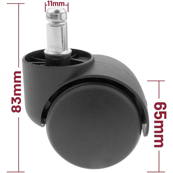 Nylonrulle utan broms 50 mm M11 (set om 5)