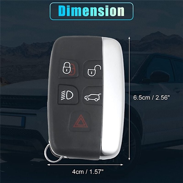 5 knappar smart fjärrkontroll nyckel fob KOBJTF10A ID49 chip för Evoque Sport LR2 LR4 2012-2017, 433MHz