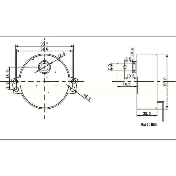 Elektrisk mikrobølgesynkronmotor til udskiftning af bordplademotor, 4W rund synkronmotor Cw/ccw 220-240V (8-10RPM)