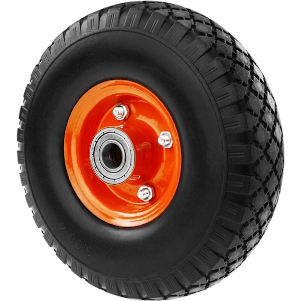 Massivt hjul till skottkärra 100 kg 10x3 254x76 mm för vagnar, vagnar och transportplattformar