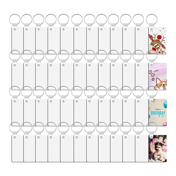 180 Bulk Sublimation Nyckelringar, Dubbelsidig Värmeöverföring Sublimering Dekorativa Ämnen, Lämplig för DIY