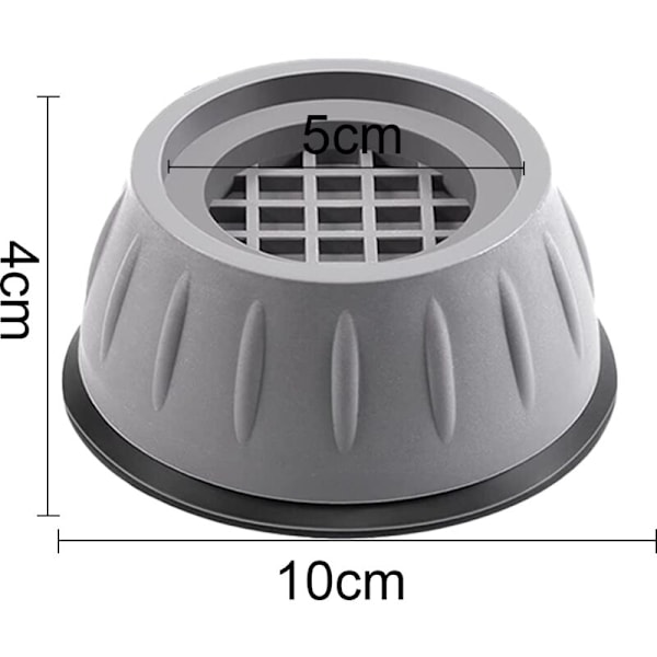 4 st Tvättmaskins Anti-Vibrationsdynor Stötdämpande och Ljudreducerande Tvättmaskin/Torktumlare Stödplattor Anti-Glid Anti-Halka Kylskåp Säng Nivelleringsmatta Isolering