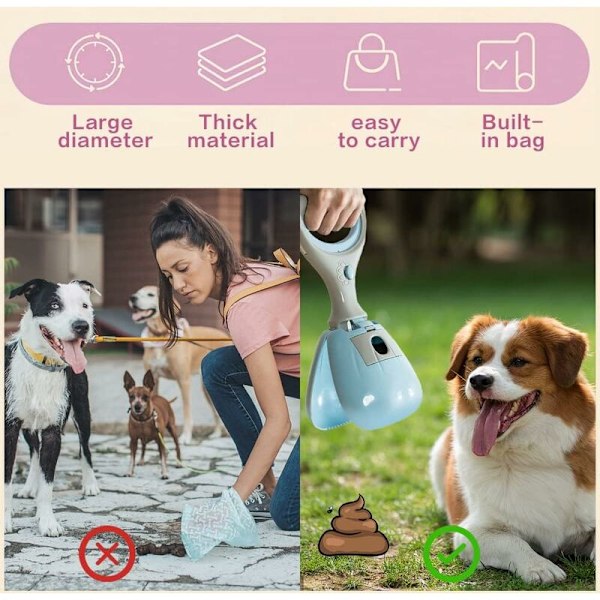 Bärbar Hundbajsplockare, Hundbajsplockare, Hundbajsplockare, Hundbajskopa och Påse Plockare, Hund och Kattbajsplockare (Plocktång Blå