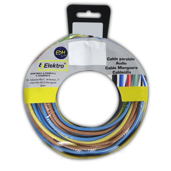 Spole med flexibel elektrisk tråd 1,5 mm 3 kablar (AZ-M-T) 10 m per färg Totalt 30 m