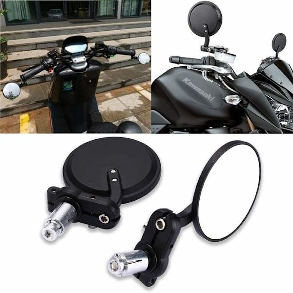 Motorcykel Bakview Spejle, Runde Motorcykel Bakview Spejle 7/8 Tommer 22mm Runde Stang End Spejl-