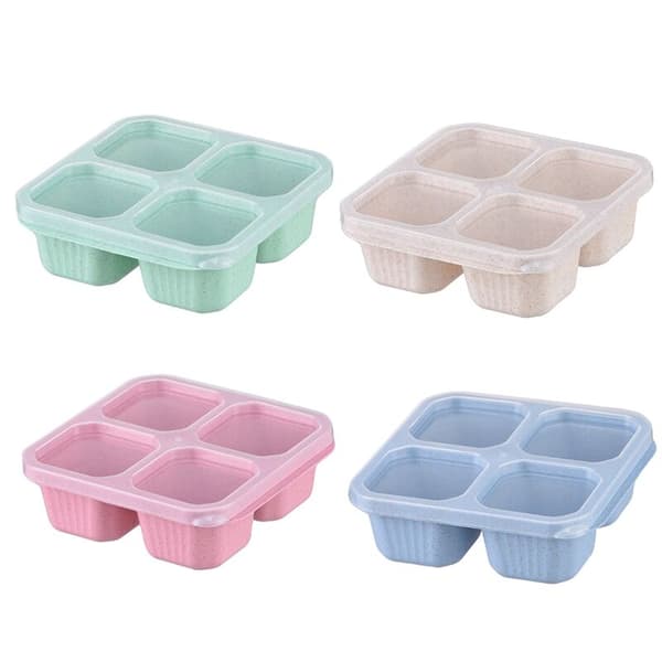 Bentoboks - 4 roms gjenbrukbare matlagingsbeholdere, perfekte matlagringboks, kompakt og stabelbar
