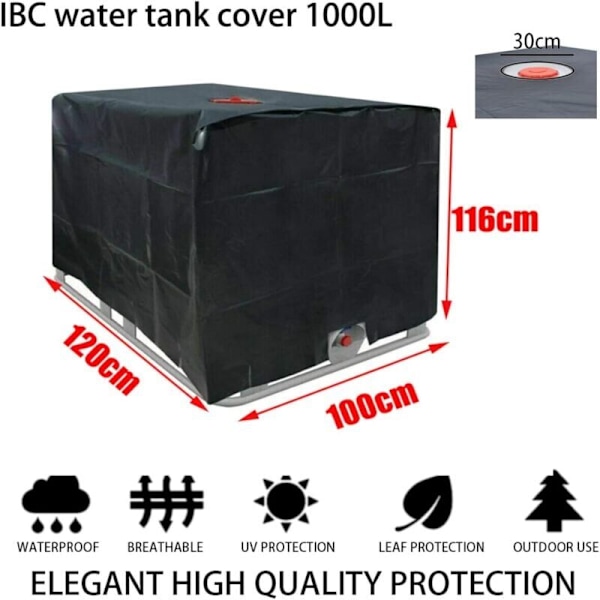 Markis för IBC-tank, 210D Oxfordtyg Skyddande Markis för 1000L IBC-behållare, Vattentät IBC Skyddande Markis, Vattentanköverdrag
