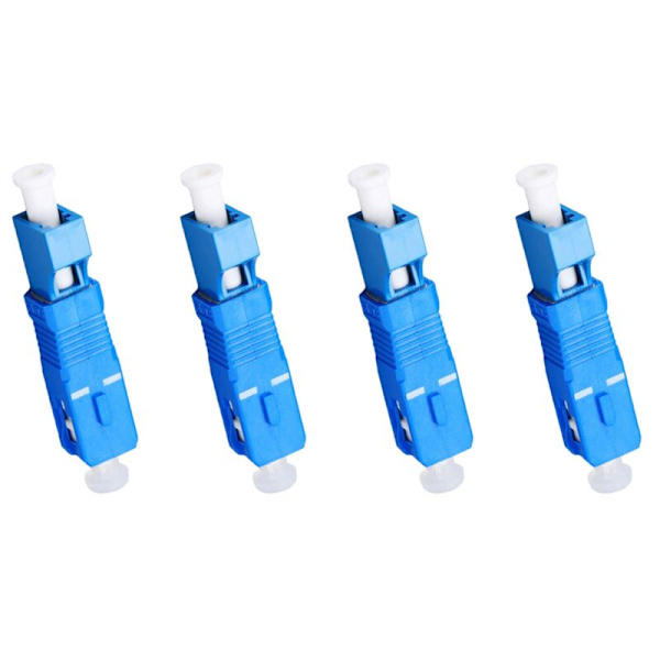 4X Optisk Utstyr Verktøy LC til SC Hann Hybrid Flens Enkeltmodus 9/125 SM Fiber Adapterkontakt