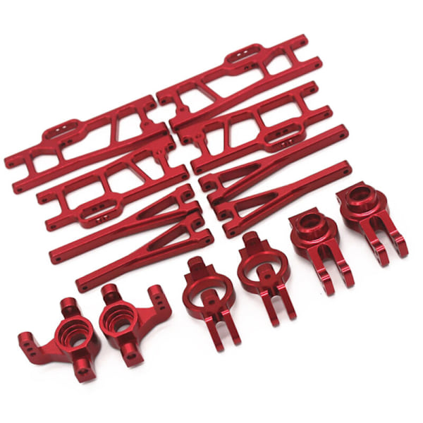 Metal Upgrade Accessory Set for 104009 12402-A RC Car Parts, Steering Block, Hub Bracket, Red