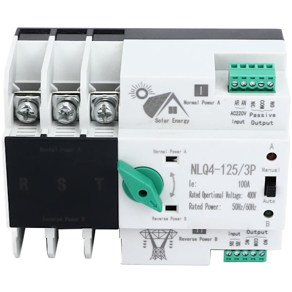 Dubbelströmbrytare utan avbrott Automatisk kommuteringsbrytare Elektrisk kretsväxlare med god isolering 400V 100A