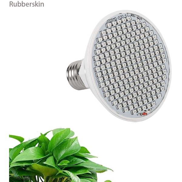 Rubberskin 24W LED-växtlampa, Hög effekt E27 Fullspektrum Panel 200LED Hydroponics LED Växthus Krukväxt för inomhusväxtbelysning B