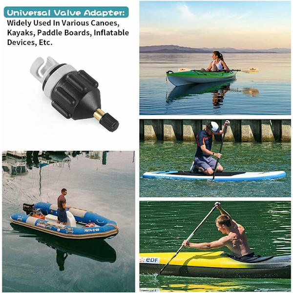 Kajakadapter, SUP-pumpadapter för Stand Up Paddle-båt, Nautisk Flotte, Båtpump Luftventil Inflatoradapter för Kajak