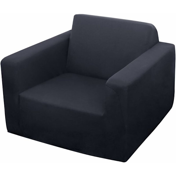 Stretch Polyester Soffa Armchair Överdrag Dekor Vardagsrum Dammsäker Soffa Överdrag och Skydd (Svart)