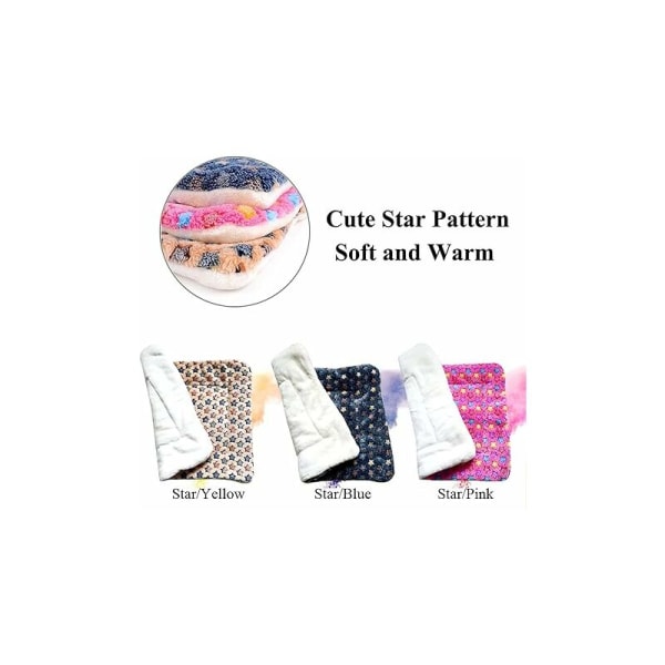 Dyreteppe, Premium Fluffy Flannel Pude, Myk og Varm Matte for Mellomstore Hunder og Katter, Pink Star Pets