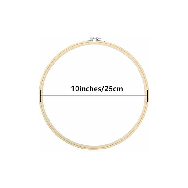 3 stk. 25 cm broderiramme i træ, rund bambus krydsstingramme, justerbar broderiramme, rund bambus cirkelsæt, Sunny