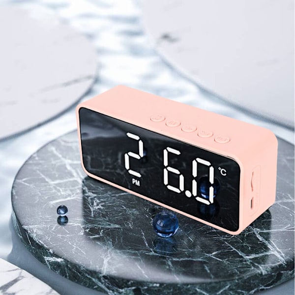 Digital väckarklocka, LED elektronisk väckarklocka spegelväckarklocka skrivbords klocka, USB laddningsbar
