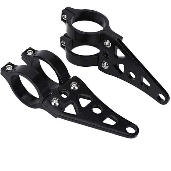 1 Par 39mm Aluminium Legering Motorcykel Forlygte Gaffelbeslag Sort