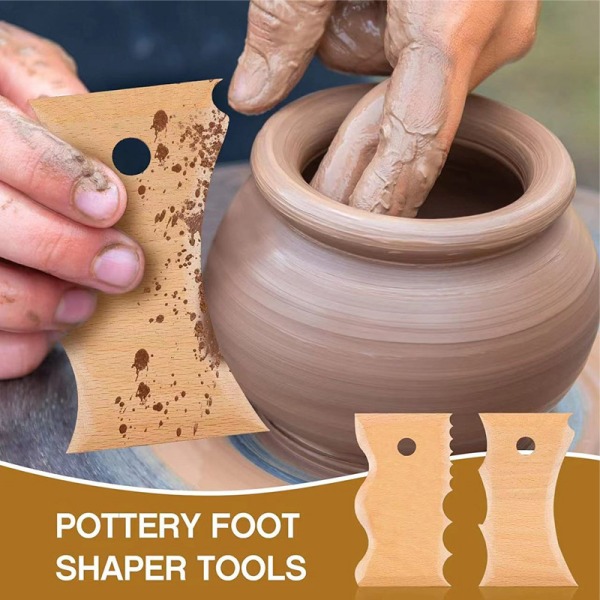 7-delad set keramikfötter formningsverktyg keramikklippningsverktyg för keramik Keramiksnideri Lera Form Lera Keramik, bokträ
