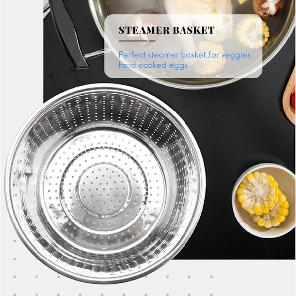 Lille rustfrit dampindsæt, dampkurv i rustfrit stål, multifunktionel frugtrengøringskurv