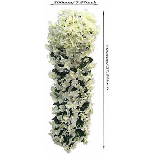 Kunstig Vinstok Hængende Realistisk Bryllupsdekoration, Romantisk Kunstig Plante Dekorativ Blomst Vindue Ornament Vægge Falsk Blad Simulering Hvid 2P