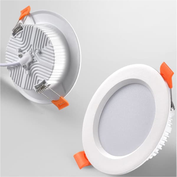 Forsenket spotlight Ekstra-flat Rund LED-panel Kuttet Downlight-panel Varm hvit (2,5 tommer)