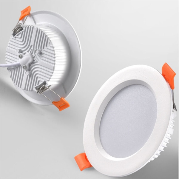 Indbygget spotlight Ekstra-flad rund LED-panel Nedskåret downlight panel Varm hvid (2,5 tommer)