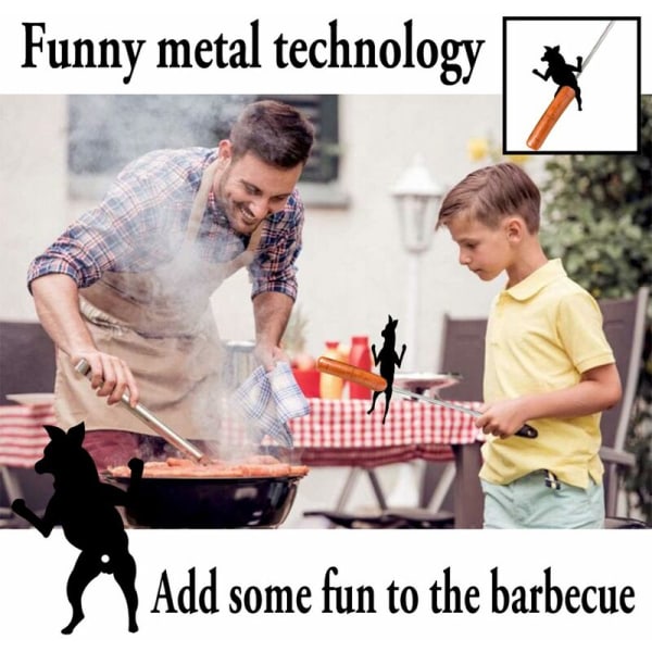 3 st svart serie varmkorv marshmallow grillspett pinne rolig pojke/flicka/hund grillspett grillgafflar för lägereld grill