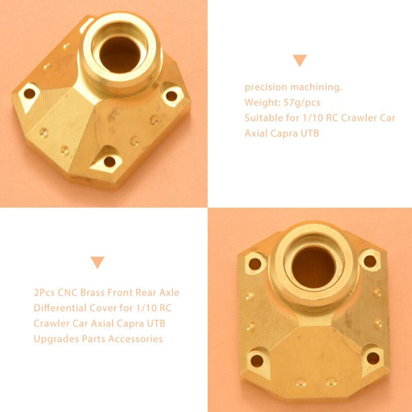 2 st CNC-serie mässings bakaxel differential lock för fjärrkontrollbil på 1/10 Axial Capra UTB uppgraderingsdelar tillbehör